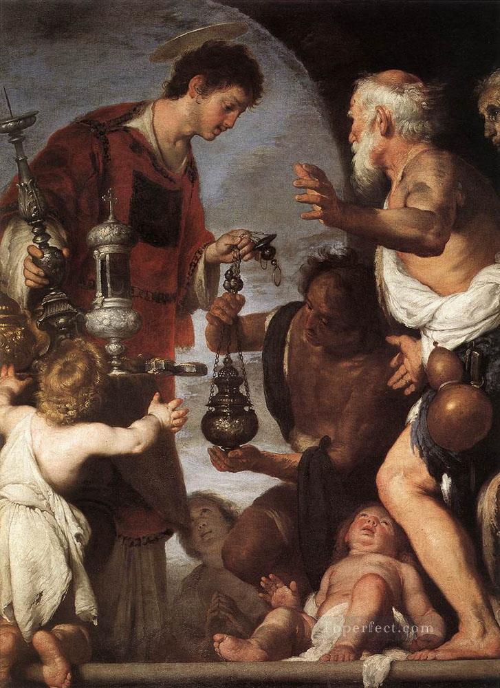 セントローレンスの慈善活動 1639年 イタリア・バロック様式 ベルナルド・ストロッツィ油絵